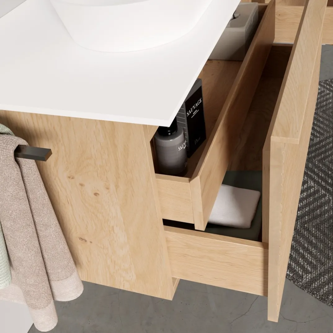 Balmani Forma badkamermeubel met Stretto wastafelblad voor waskom(men)