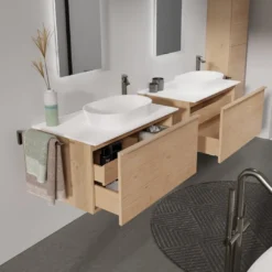 Balmani Forma badkamermeubel met Stretto wastafelblad voor waskom(men)