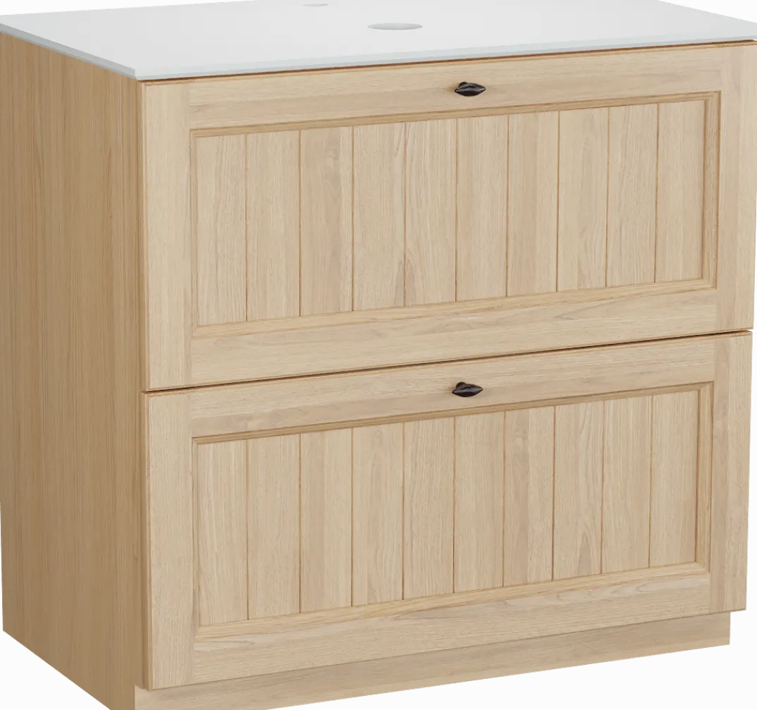 Balmani Lemon badkamermeubel met Facetta wastafelblad voor waskom(men)
