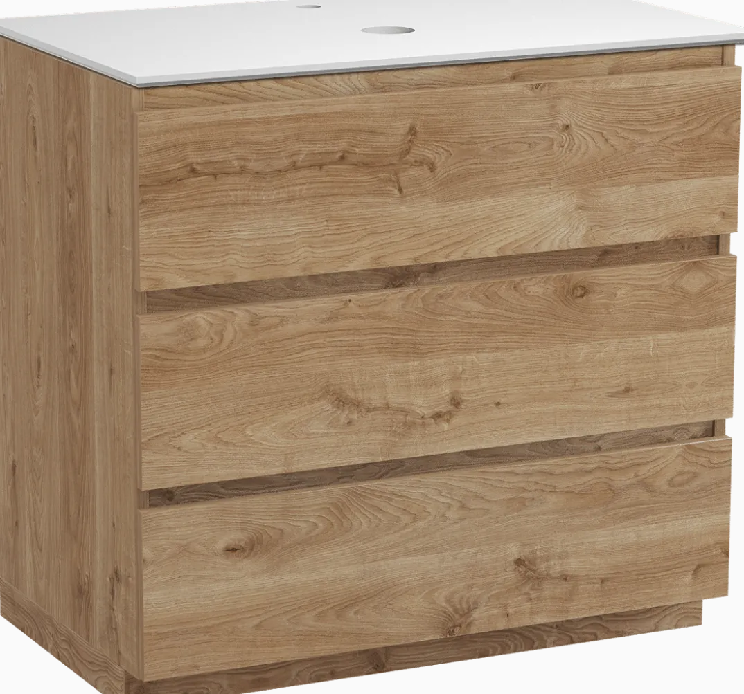 Balmani Lucida badkamermeubel met Facetta wastafelblad voor waskom(men)
