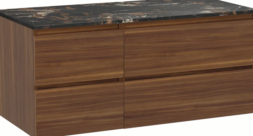Balmani Lucida badkamermeubel met Stretto wastafelblad voor waskom(men)
