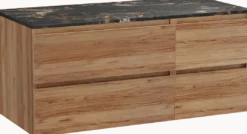 Balmani Lucida badkamermeubel met Stretto wastafelblad voor waskom(men)