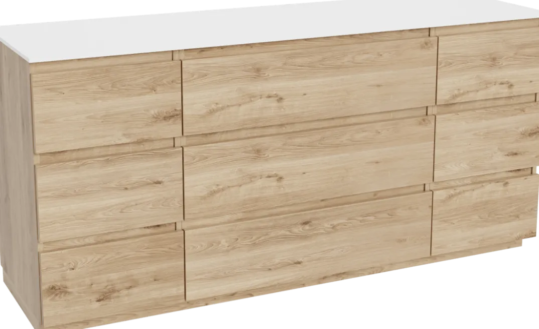 Balmani Lucida badkamermeubel met Stretto wastafelblad voor waskom(men)