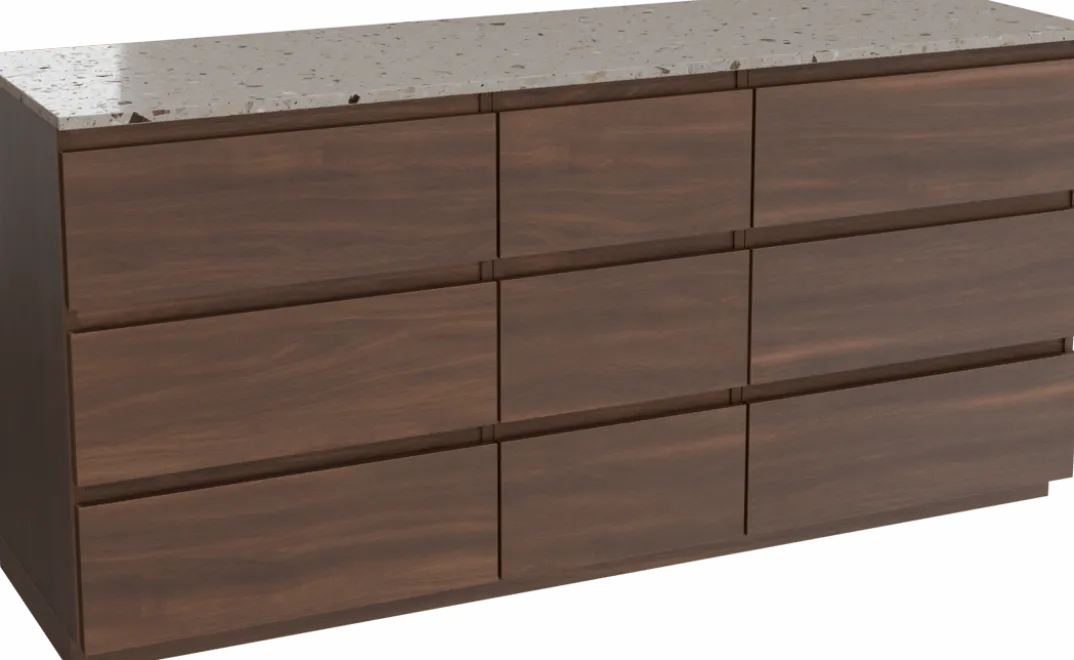 Balmani Lucida badkamermeubel met Stretto wastafelblad voor waskom(men)