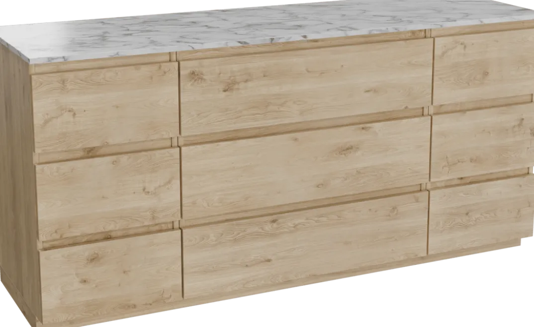 Balmani Lucida badkamermeubel met Stretto wastafelblad voor waskom(men)