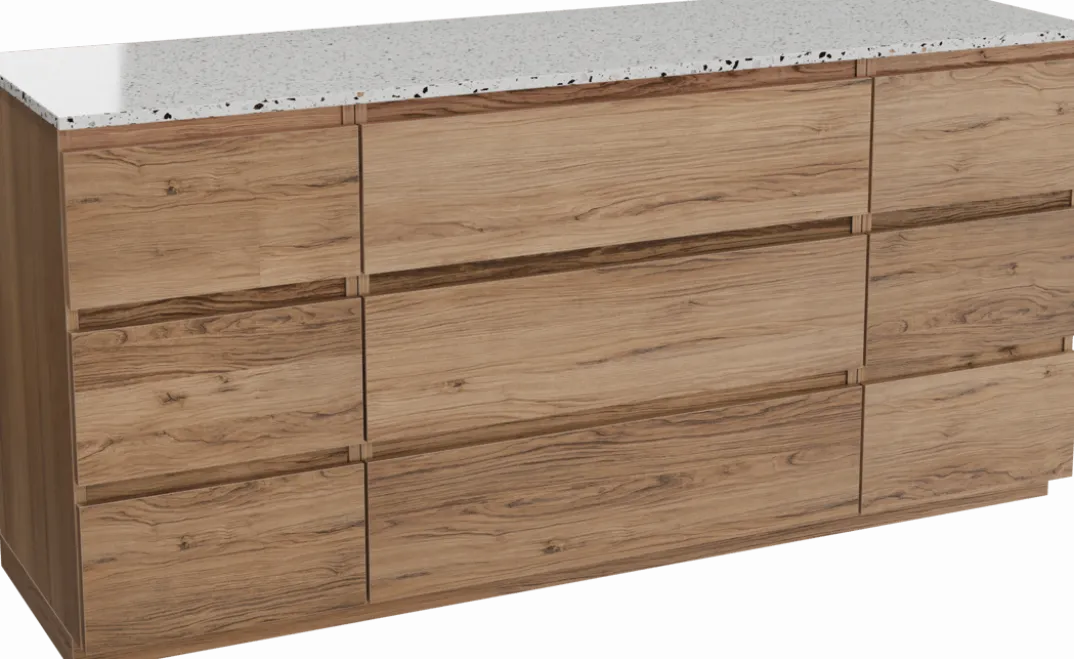 Balmani Lucida badkamermeubel met Stretto wastafelblad voor waskom(men)