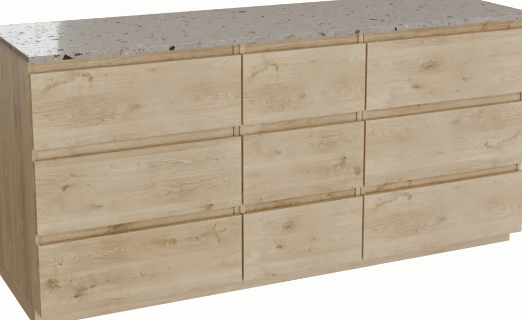 Balmani Lucida badkamermeubel met Stretto wastafelblad voor waskom(men)
