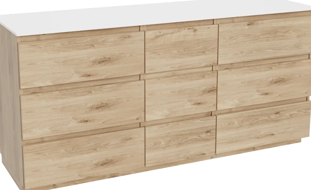 Balmani Lucida badkamermeubel met Stretto wastafelblad voor waskom(men)