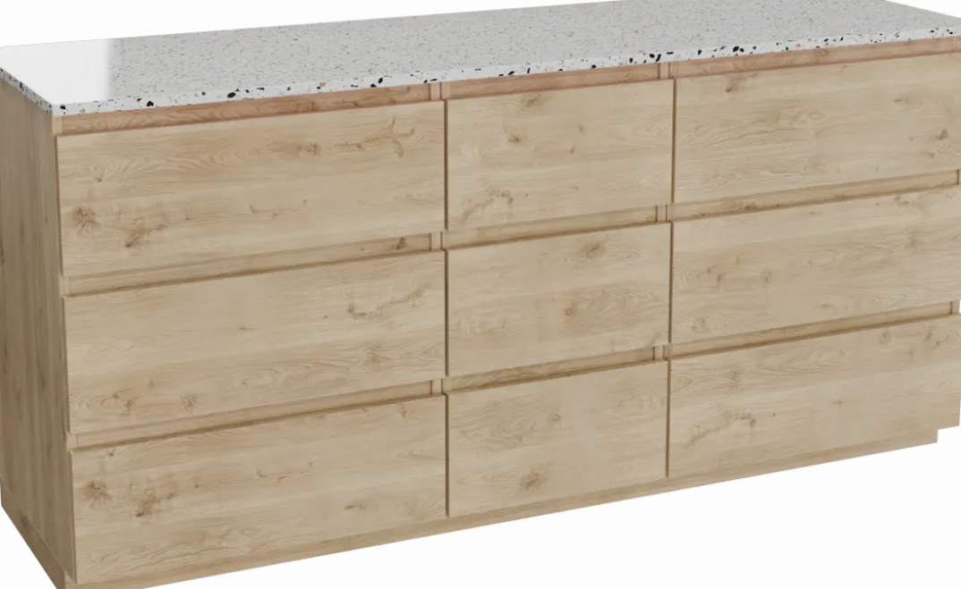 Balmani Lucida badkamermeubel met Stretto wastafelblad voor waskom(men)