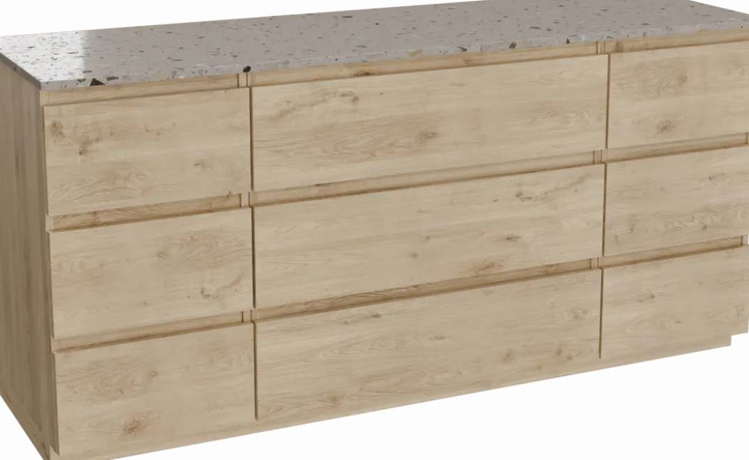 Balmani Lucida badkamermeubel met Stretto wastafelblad voor waskom(men)