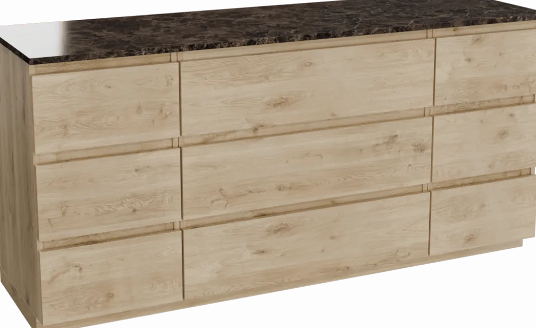 Balmani Lucida badkamermeubel met Stretto wastafelblad voor waskom(men)
