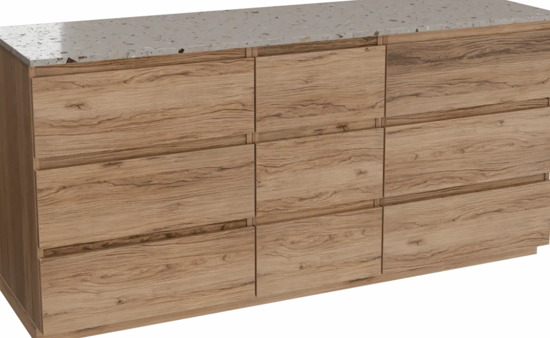 Balmani Lucida badkamermeubel met Stretto wastafelblad voor waskom(men)