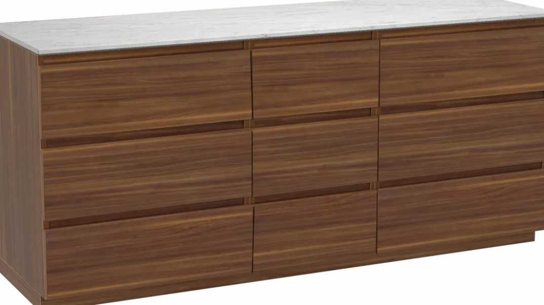 Balmani Lucida badkamermeubel met Stretto wastafelblad voor waskom(men)