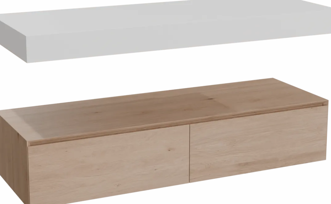 Balmani Mitra Elements badkamermeubel met Dominus wastafelblad voor waskom(men)