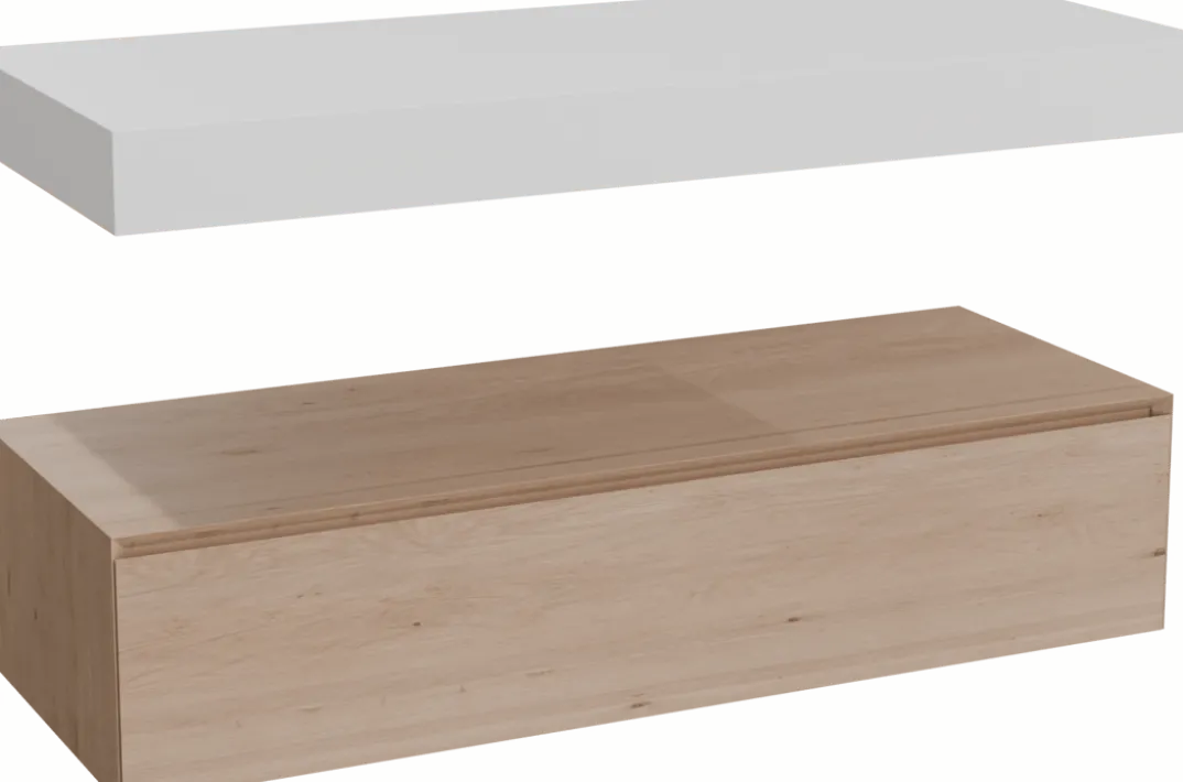 Balmani Mitra Elements badkamermeubel met Dominus wastafelblad voor waskom(men)