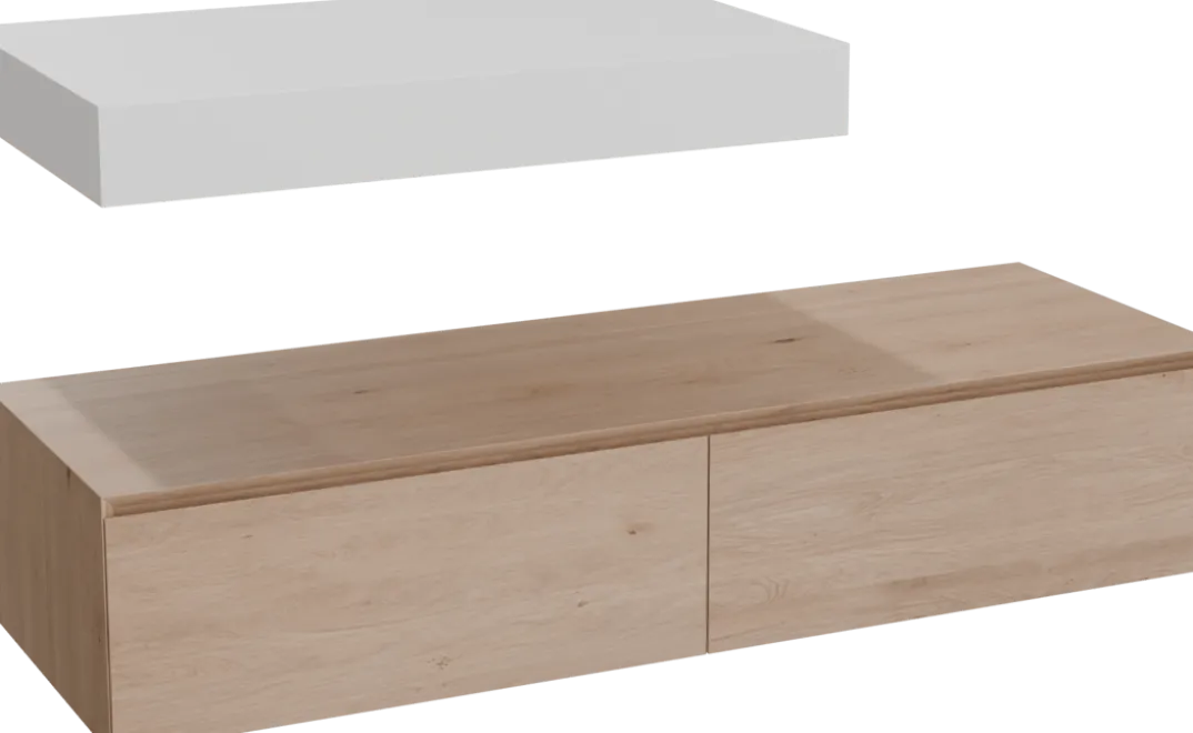 Balmani Mitra Elements badkamermeubel met Dominus wastafelblad voor waskom(men)