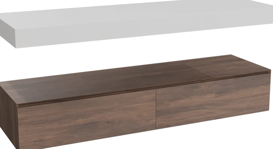 Balmani Mitra Elements badkamermeubel met Dominus wastafelblad voor waskom(men)