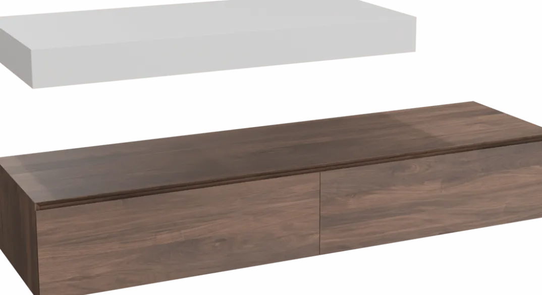 Balmani Mitra Elements badkamermeubel met Dominus wastafelblad voor waskom(men)