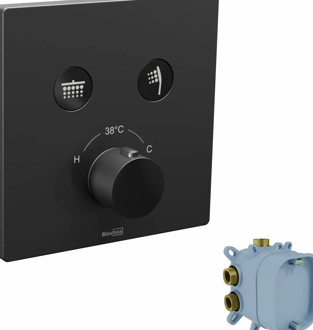 Blaufoss Smartbox thermostatische inbouw douchekraan, inbouwelement inbegrepen