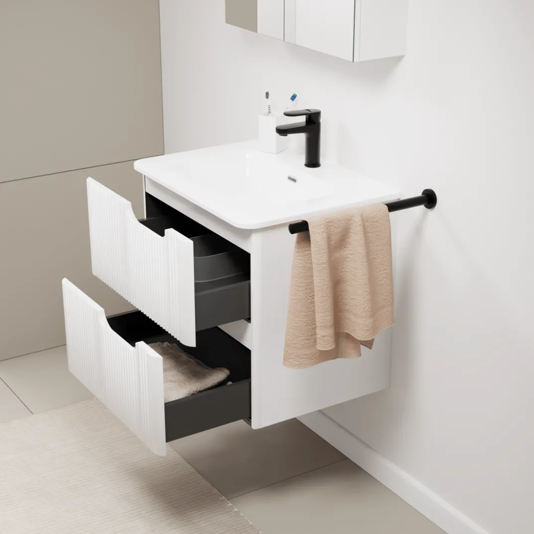 Linie Curvo badkamermeubel met Baro Curvo wastafel
