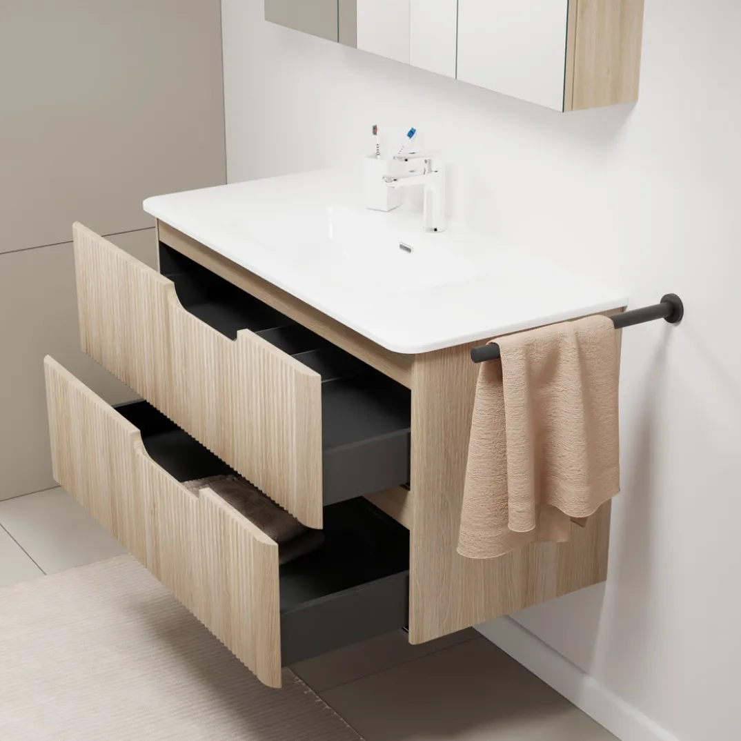 Linie Curvo badkamermeubel met Baro Curvo wastafel