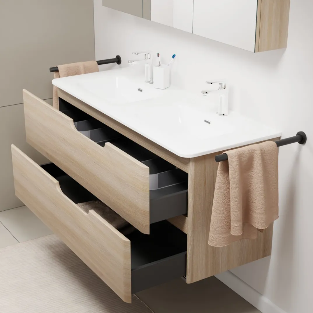 Linie Curvo badkamermeubel met Baro Curvo wastafel