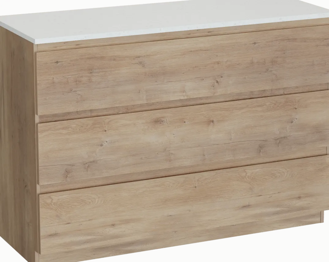 Linie Lado badkamermeubel met Lado wastafelblad voor waskom(men)