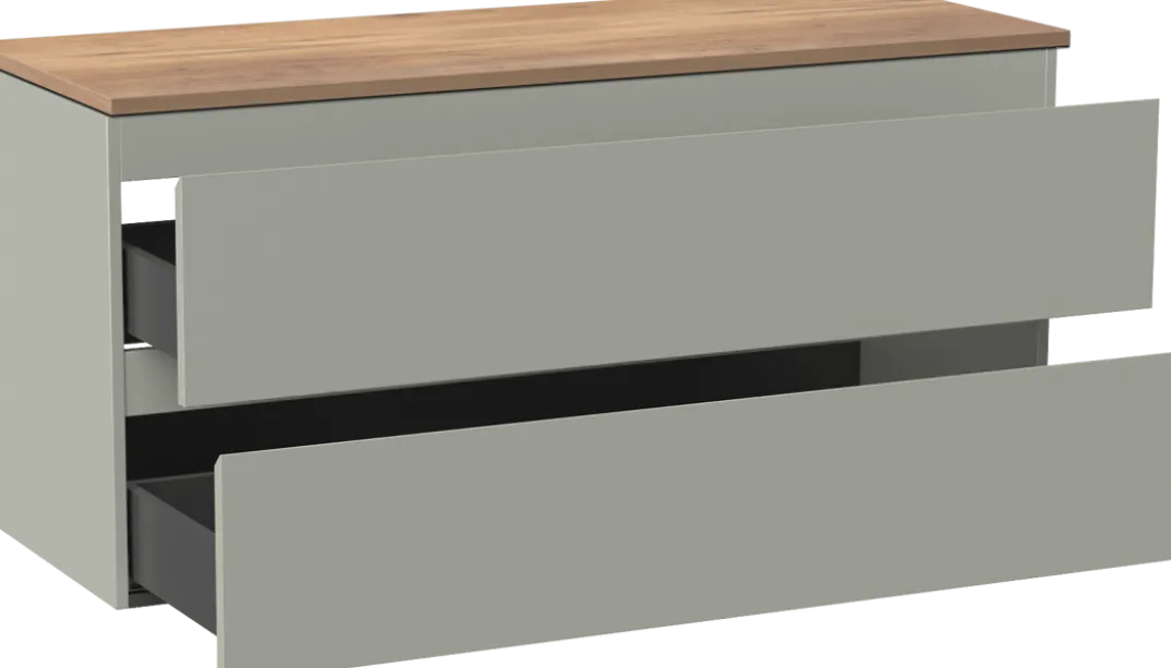 Linie Lado badkamermeubel met Lado wastafelblad voor waskom(men)