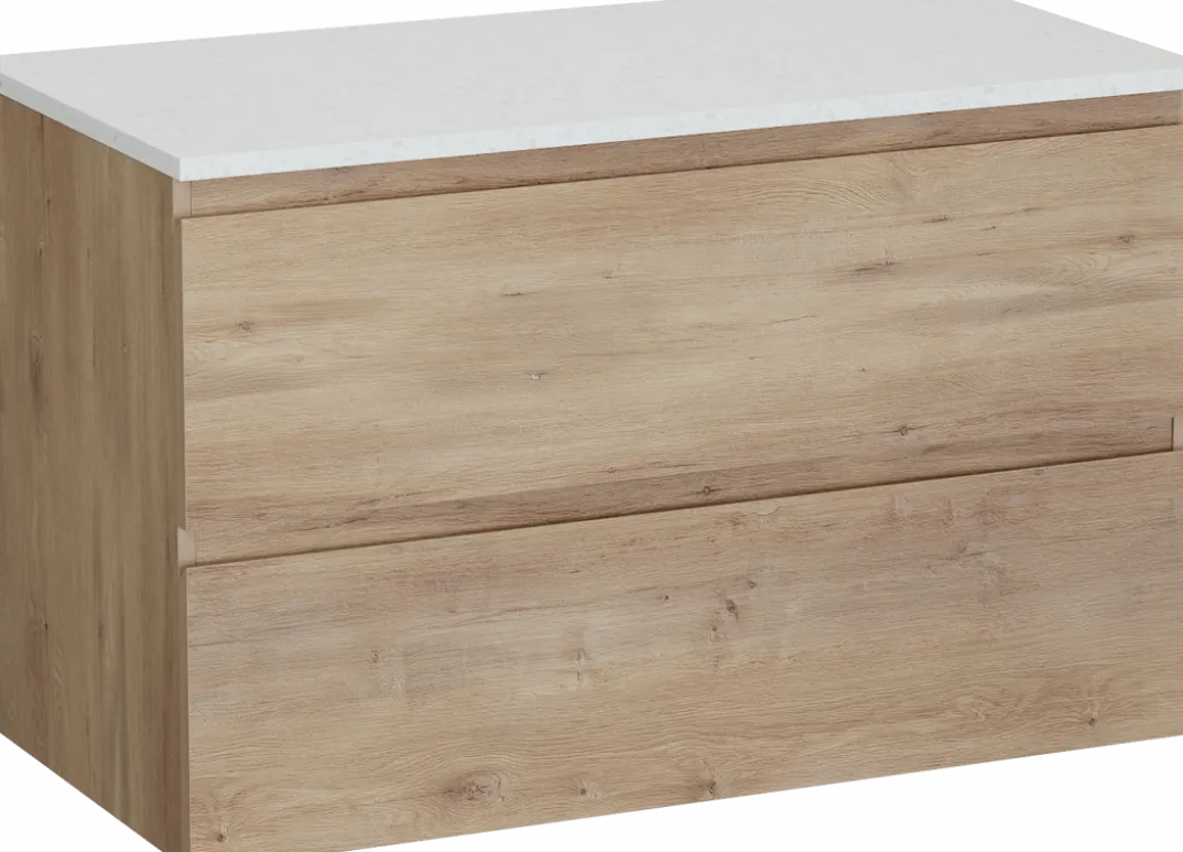 Linie Lado badkamermeubel met Lado wastafelblad voor waskom(men)
