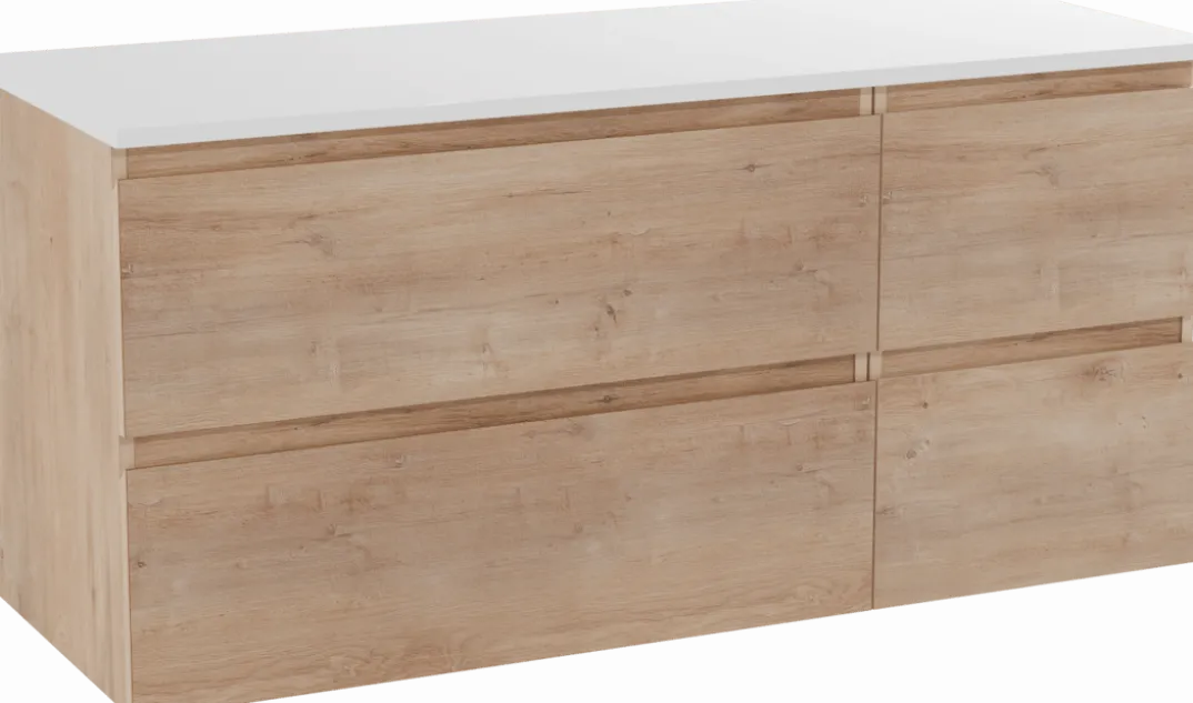 Linie Lado badkamermeubel met Lado wastafelblad voor waskom(men)