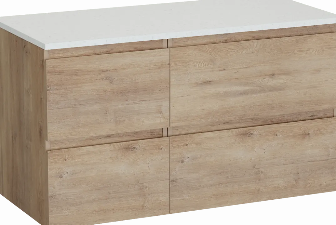 Linie Lado badkamermeubel met Lado wastafelblad voor waskom(men)