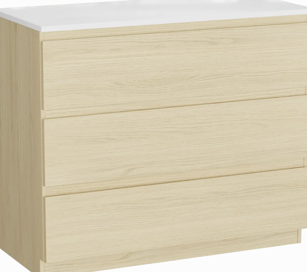 Linie Lado badkamermeubel met Lado wastafelblad voor waskom(men)