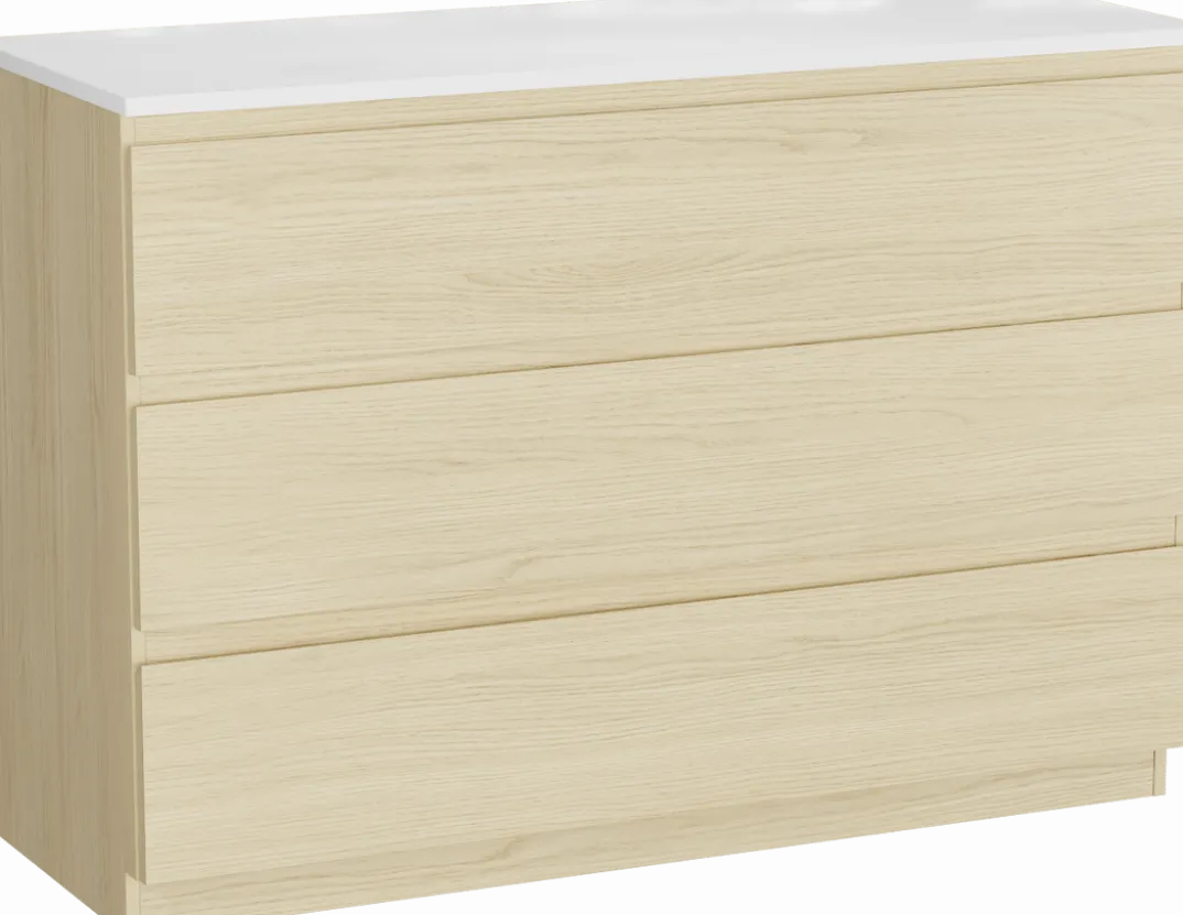 Linie Lado badkamermeubel met Lado wastafelblad voor waskom(men)