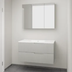 Linie Ribbo badkamermeubel met Vano wastafel en spiegelkast