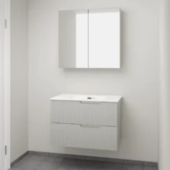 Linie Ribbo badkamermeubel met Baro wastafel en spiegelkast