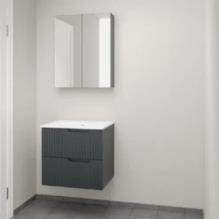 Linie Ribbo badkamermeubel met Baro wastafel en spiegelkast