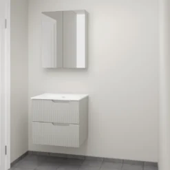 Linie Ribbo badkamermeubel met Baro wastafel en spiegelkast