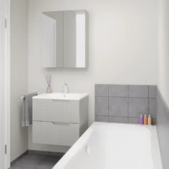 Linie Ribbo badkamermeubel met Vano wastafel en spiegelkast