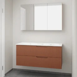 Linie Ribbo badkamermeubel met Baro wastafel en spiegelkast
