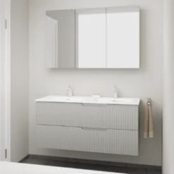 Linie Ribbo badkamermeubel met Baro wastafel en spiegelkast