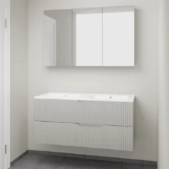 Linie Ribbo badkamermeubel met Vano wastafel en spiegelkast
