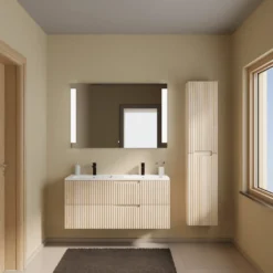 Linie Ribbo badkamermeubel met Lado wastafelblad voor waskom(men)