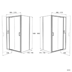 Luca Varess Vidor Telescope douchecabine met draaideur