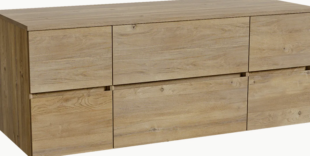 Storke Edge badkamermeubel met Panton wastafelblad voor waskom(men)