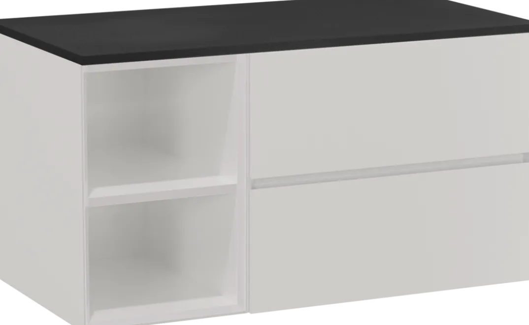Storke Edge badkamermeubel met Panton wastafelblad voor waskom(men)