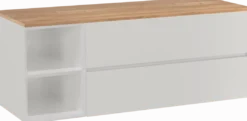 Storke Edge badkamermeubel met Panton wastafelblad voor waskom(men)