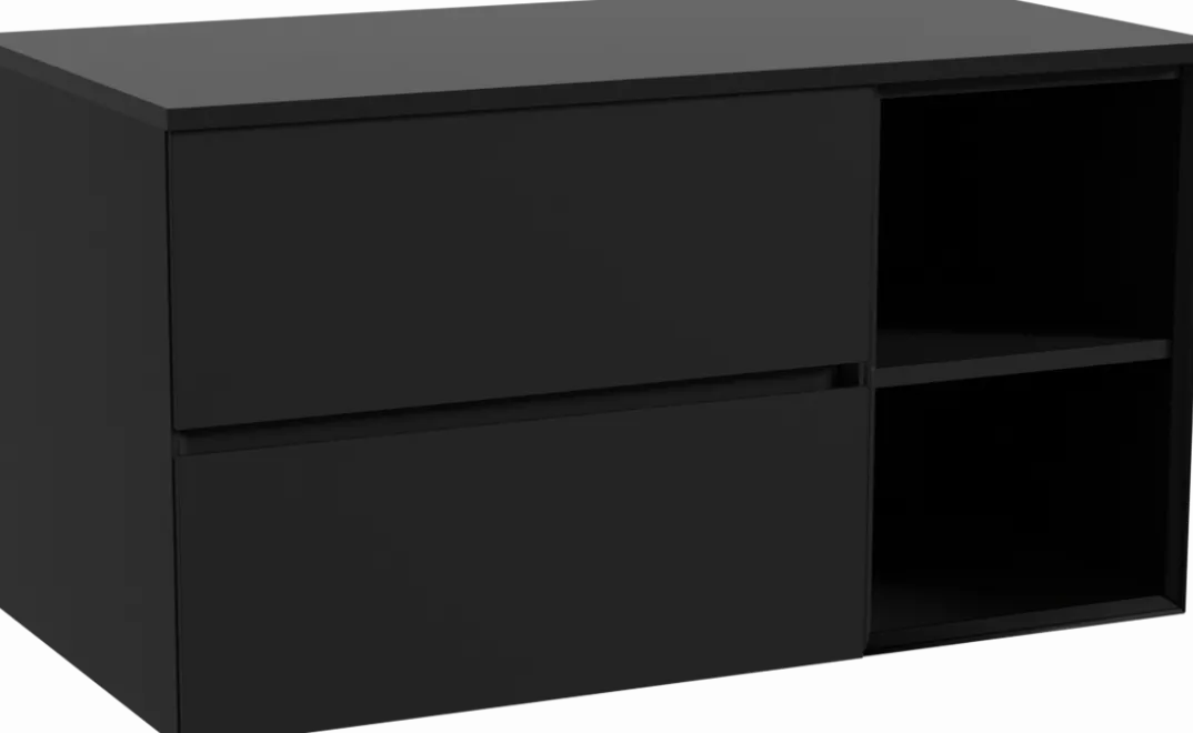 Storke Edge badkamermeubel met Panton wastafelblad voor waskom(men)