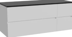 Storke Edge badkamermeubel met Panton wastafelblad voor waskom(men)