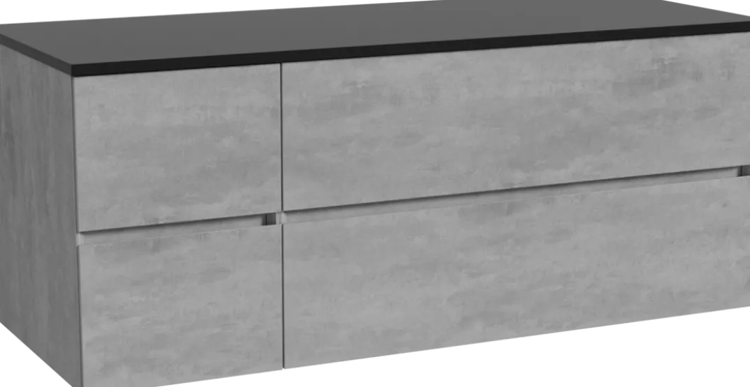 Storke Edge badkamermeubel met Panton wastafelblad voor waskom(men)