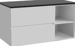 Storke Edge badkamermeubel met Panton wastafelblad voor waskom(men)